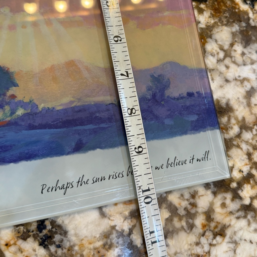 Hallmark 8x10” Sunrise Glass Art with Inspirational Quote - Picture 4 of 8